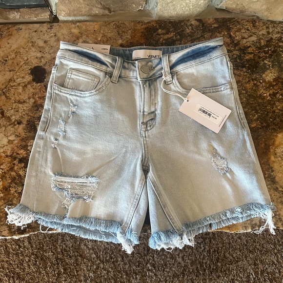 Vervet Denim Loretta Midi Shorts - Picture 1 of 6